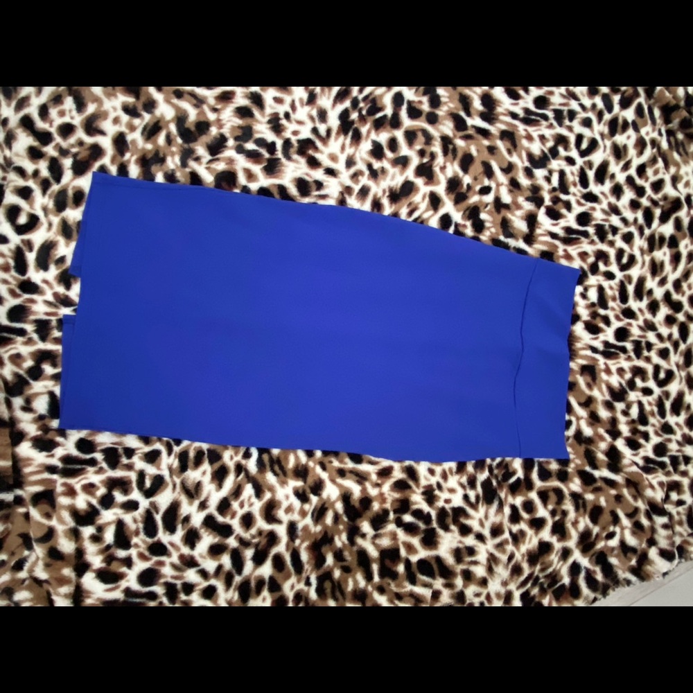 Blue bodycon midi skirt